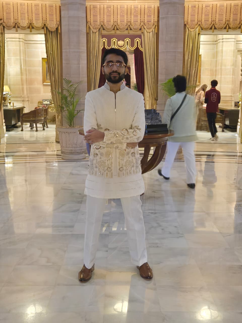 Mens Ethnic Wear white embroidered kurta for traditional functions